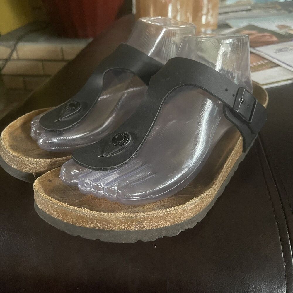 Birkenstock Sandals Womens 39 Gizeh Slip Thong Flip Flops Slip On Comfort Black